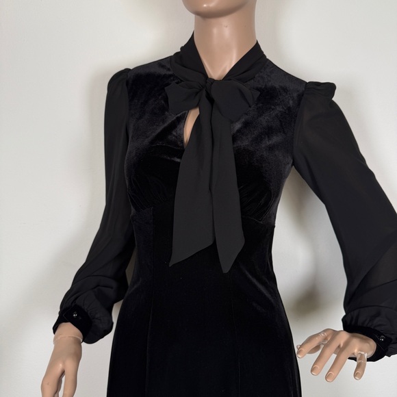 Hell bunny black velvet Gabriella goth dress - Picture 2 of 5